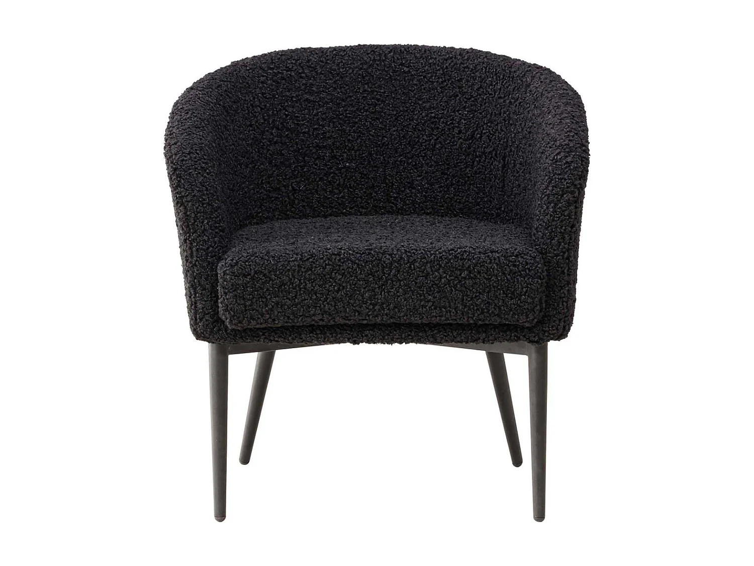 Fauteuil Design Tissu Bouclette "Fluffy" 70cm Noir