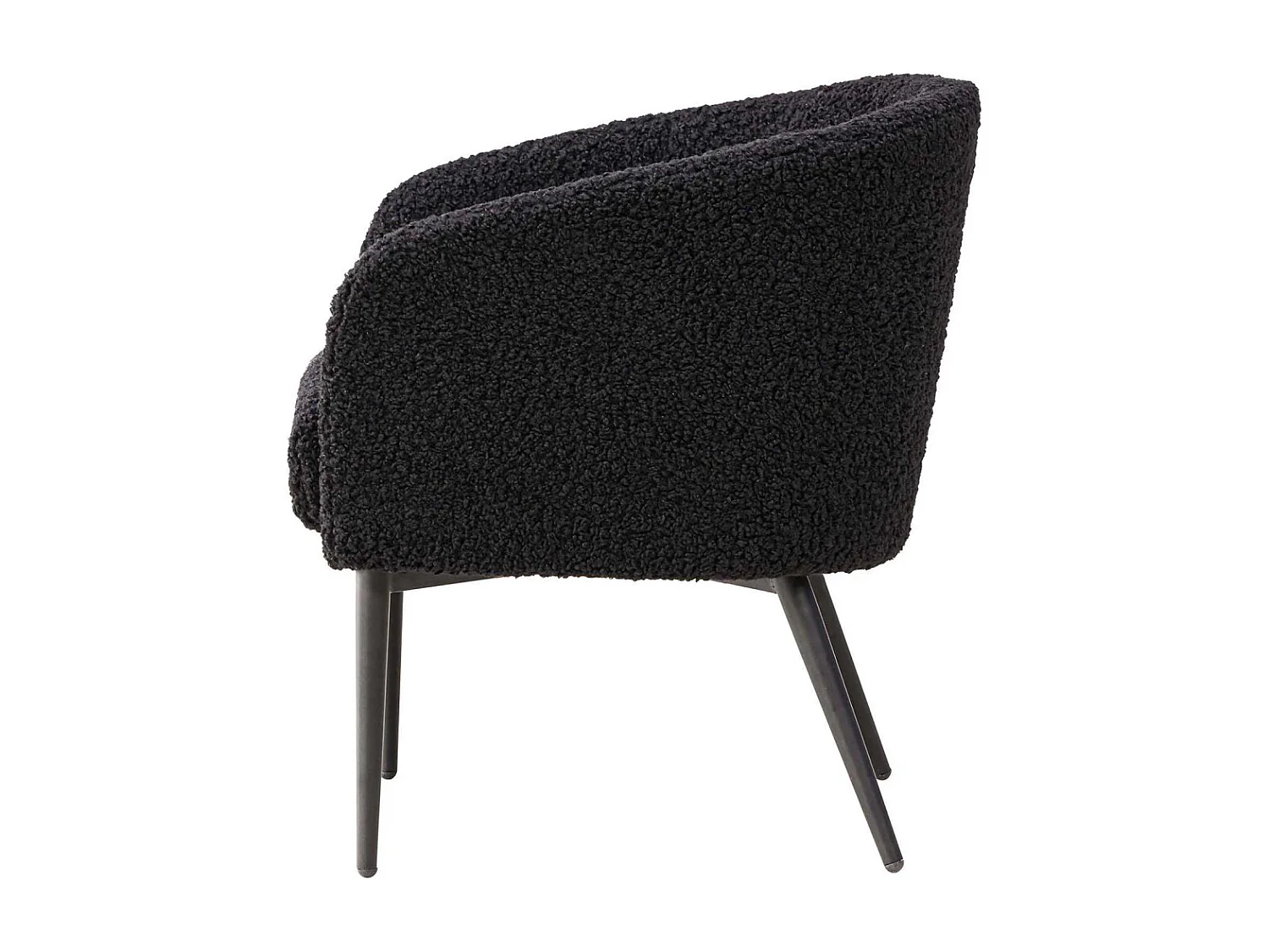 Fauteuil Design Tissu Bouclette "Fluffy" 70cm Noir