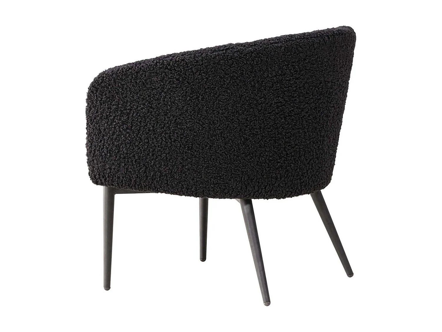 Fauteuil Design Tissu Bouclette "Fluffy" 70cm Noir