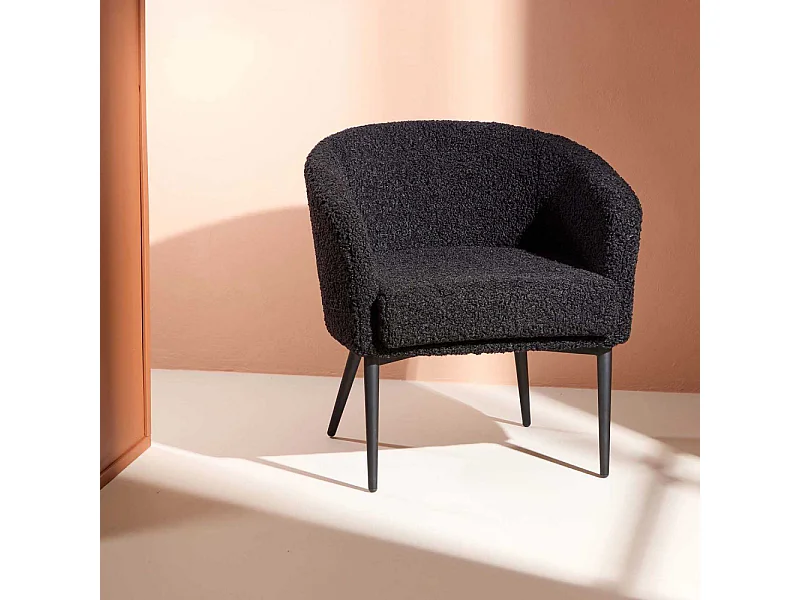 Fluffy fauteuil zwart.