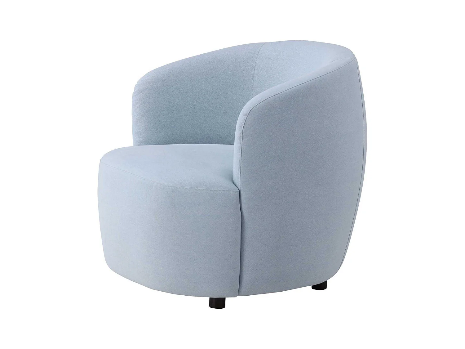 Fauteuil Design Effet Lin "Bobbo" 85cm Bleu Clair