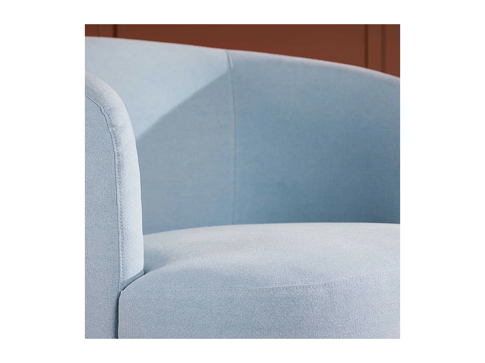 Fauteuil Design Effet Lin "Bobbo" 85cm Bleu Clair