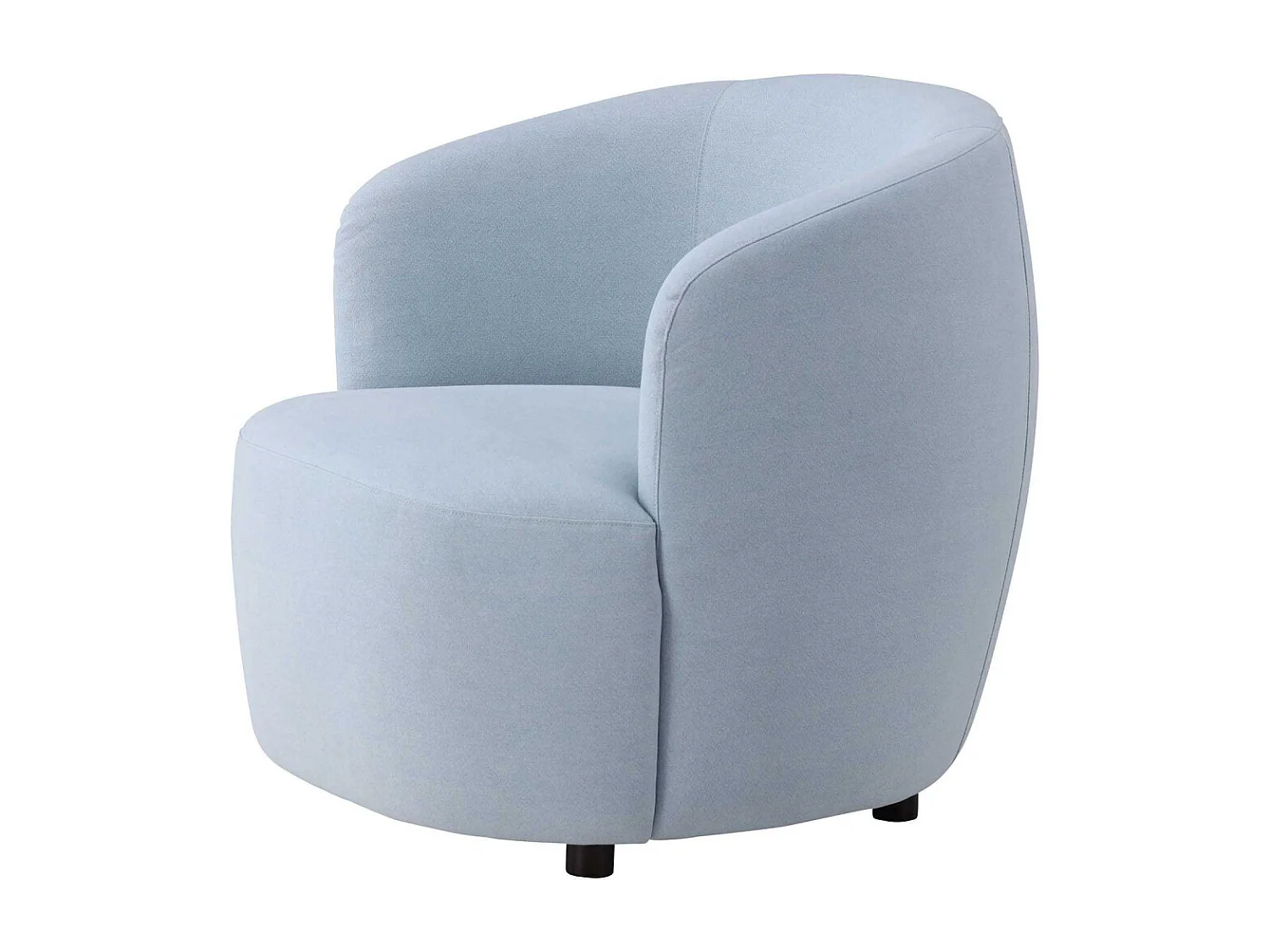 Fauteuil Design Effet Lin "Bobbo" 85cm Bleu Clair
