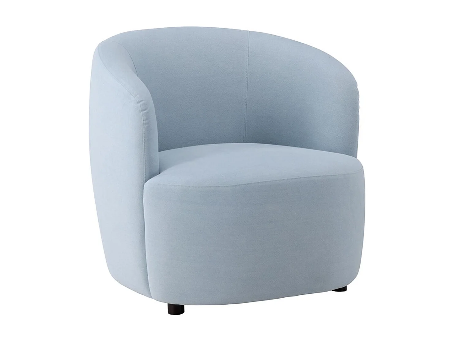 Fauteuil Design Effet Lin "Bobbo" 85cm Bleu Clair