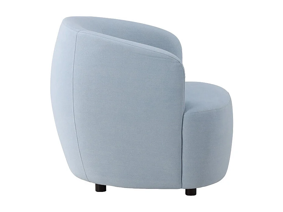 Fauteuil Design Effet Lin "Bobbo" 85cm Bleu Clair