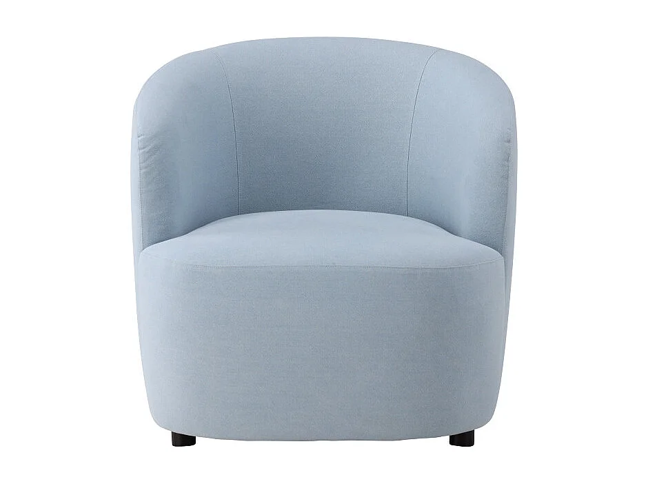 Fauteuil Design Effet Lin "Bobbo" 85cm Bleu Clair