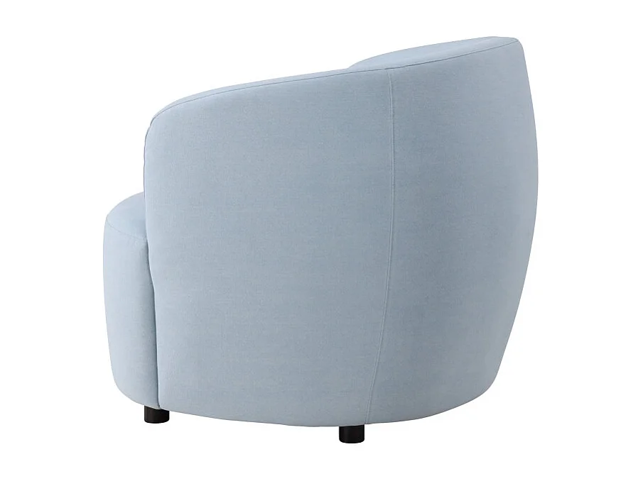 Fauteuil Design Effet Lin "Bobbo" 85cm Bleu Clair