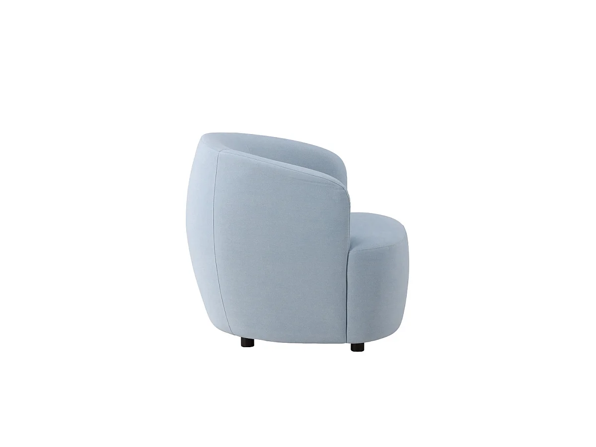 Fauteuil Design Effet Lin "Bobbo" 85cm Bleu Clair