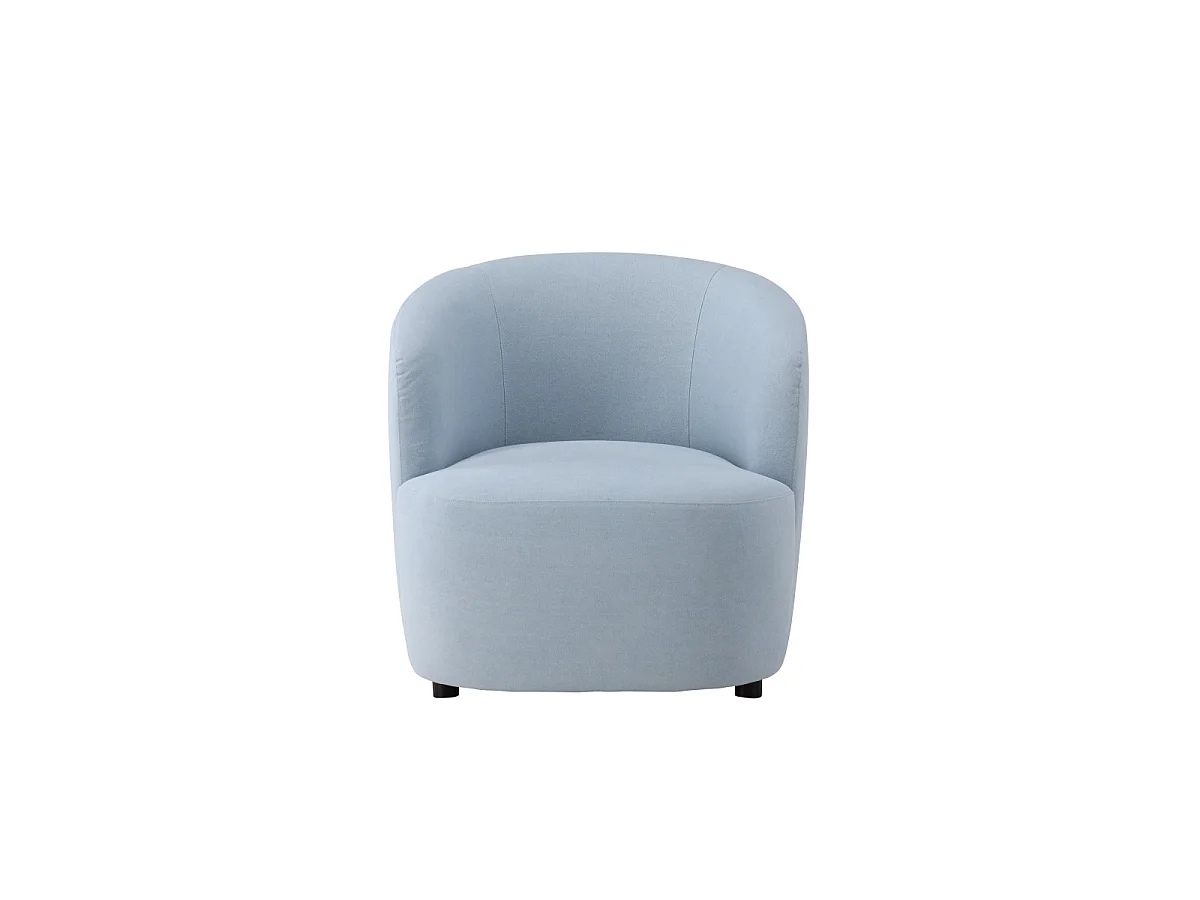 Fauteuil Design Effet Lin "Bobbo" 85cm Bleu Clair