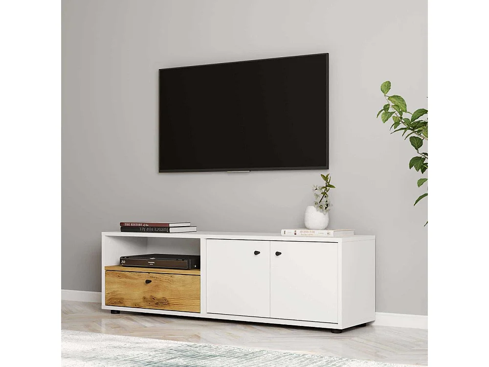 Meuble TV 3 portes en aggloméré Pao