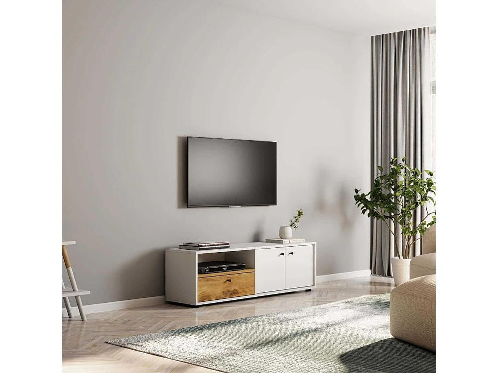 Meuble TV 3 portes en aggloméré Pao