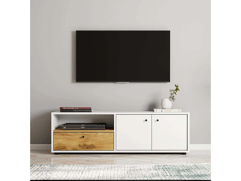 Meuble TV 3 portes en aggloméré Pao