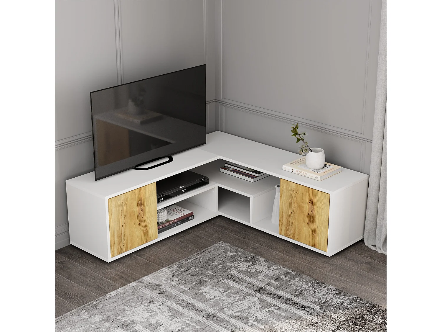 Meuble TV d'angle en aggloméré Rosa