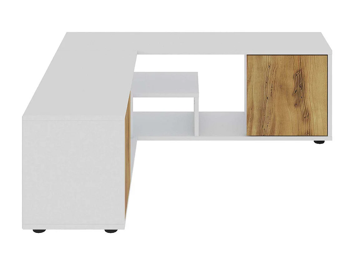 Móvel de TV – 120cm/125cm x 40cm x 35cm – Branco e Carvalho – MDF