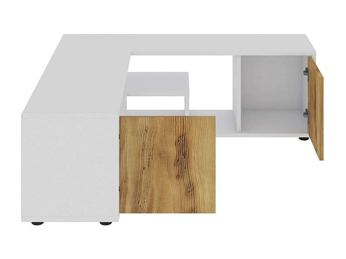 Móvel de TV – 120cm/125cm x 40cm x 35cm – Branco e Carvalho – MDF
