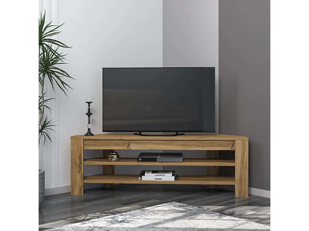 TV-Ständer – 120 cm x 40 cm x 30 cm – Eiche – Melaminbeschichtete Spanplatte