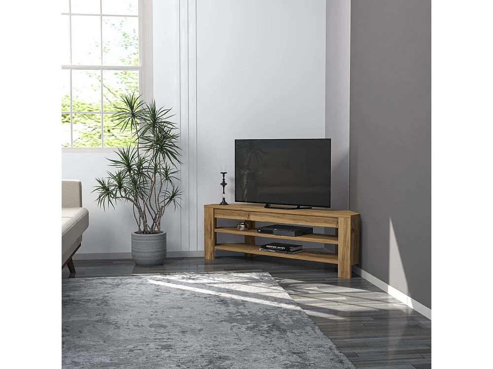 TV-Ständer – 120 cm x 40 cm x 30 cm – Eiche – Melaminbeschichtete Spanplatte