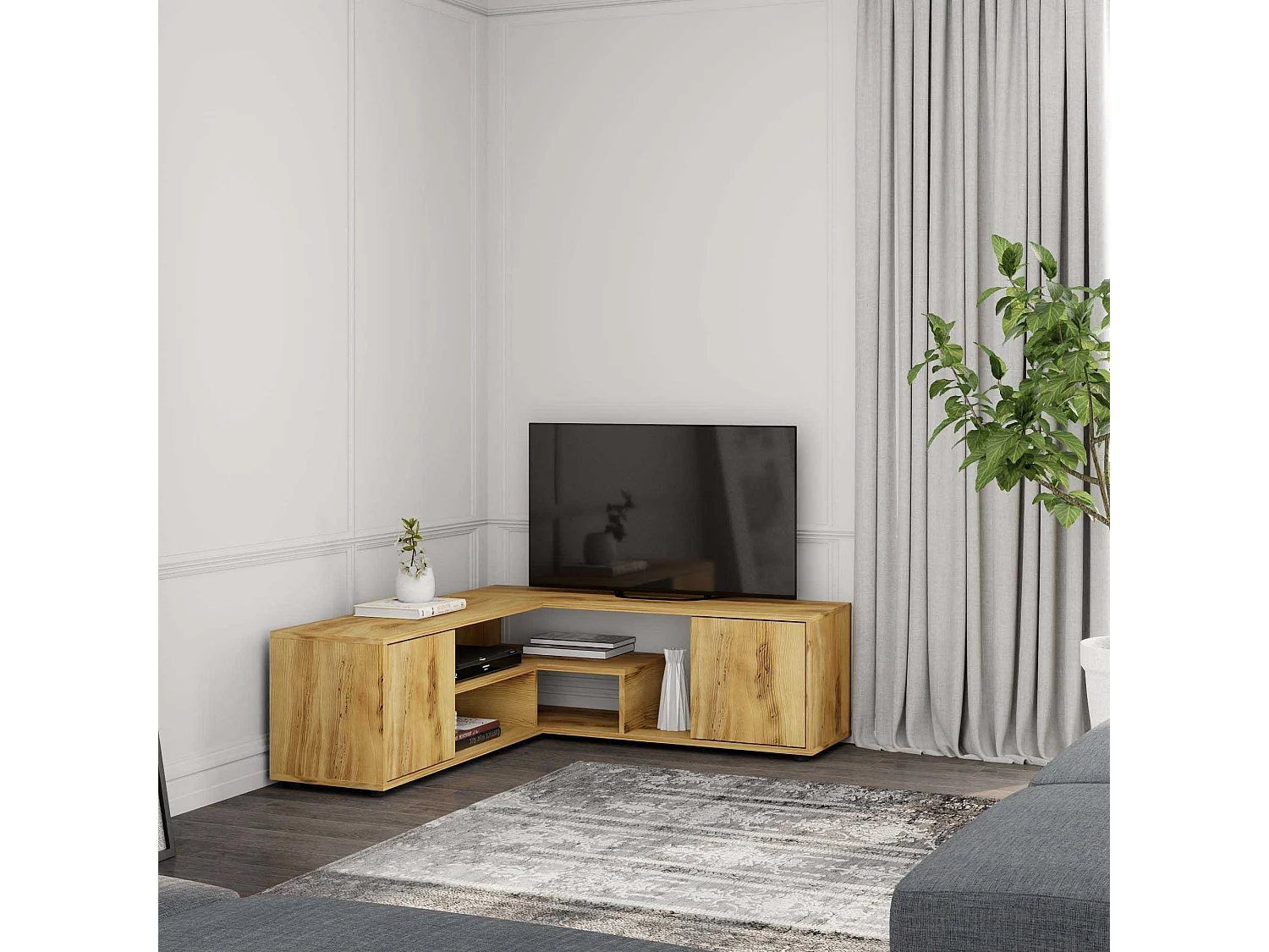 TV-Ständer – 120 x 40 x 35 cm – Rosa – Spanplatte
