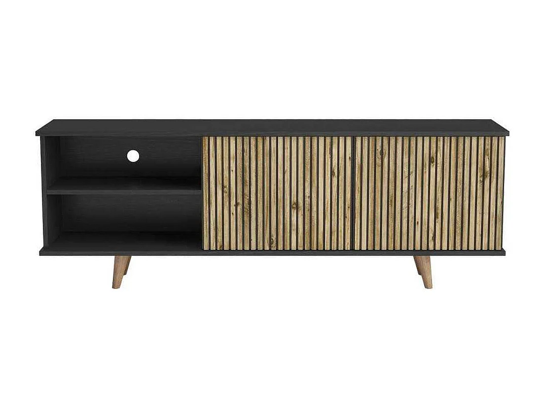 Móvel de TV – 180 cm x 64 cm x 35 cm – Preto, Pinho Atlântico – Aglomerado