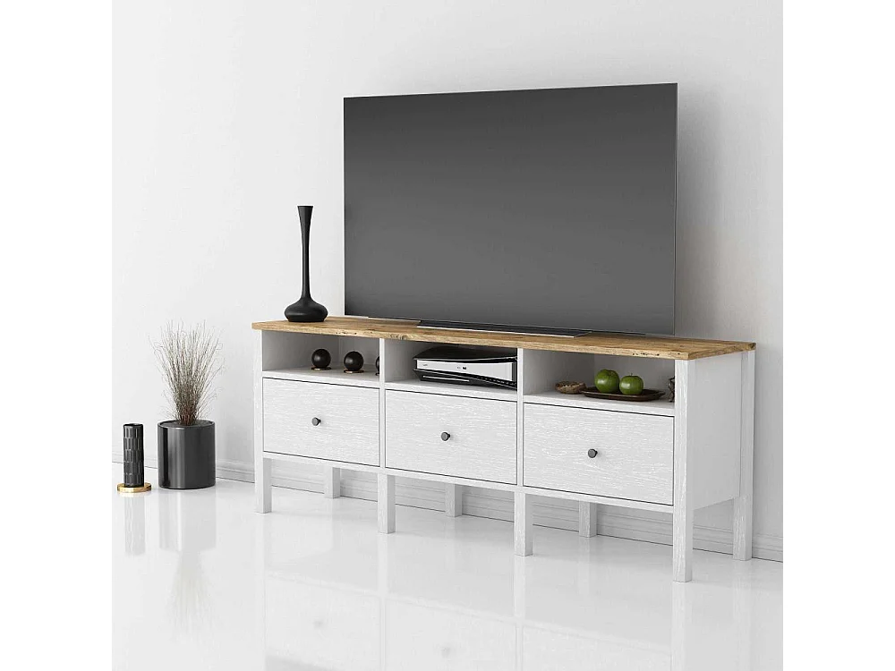 Meuble TV en agglomeré Bruno 3 portes