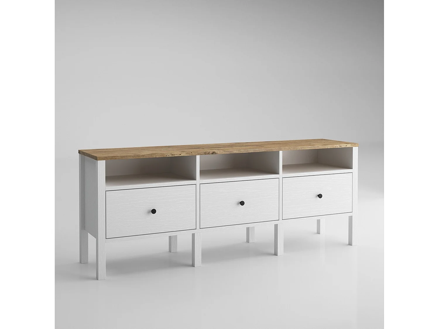 Meuble TV en agglomeré Bruno 3 portes