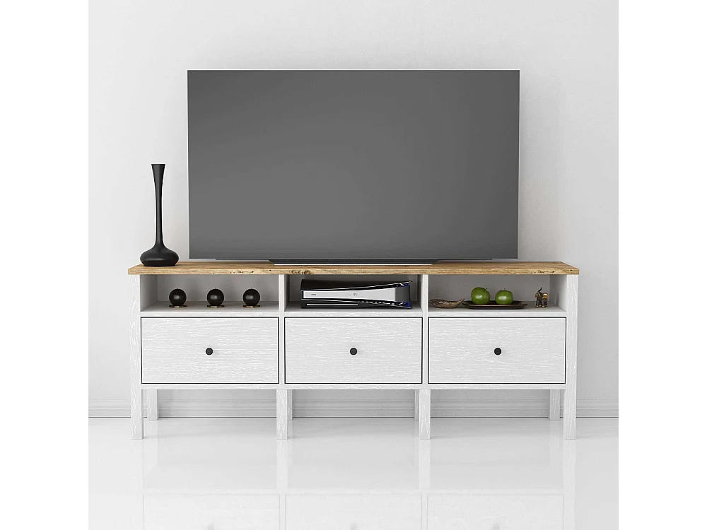 Meuble TV en agglomeré Bruno 3 portes