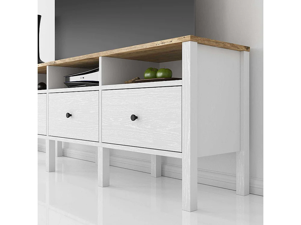 Meuble TV en agglomeré Bruno 3 portes