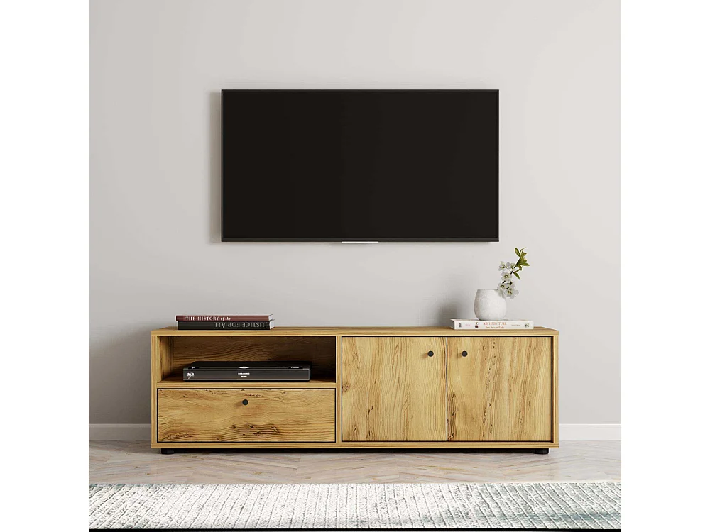 Meuble TV 3 portes en aggloméré Pao