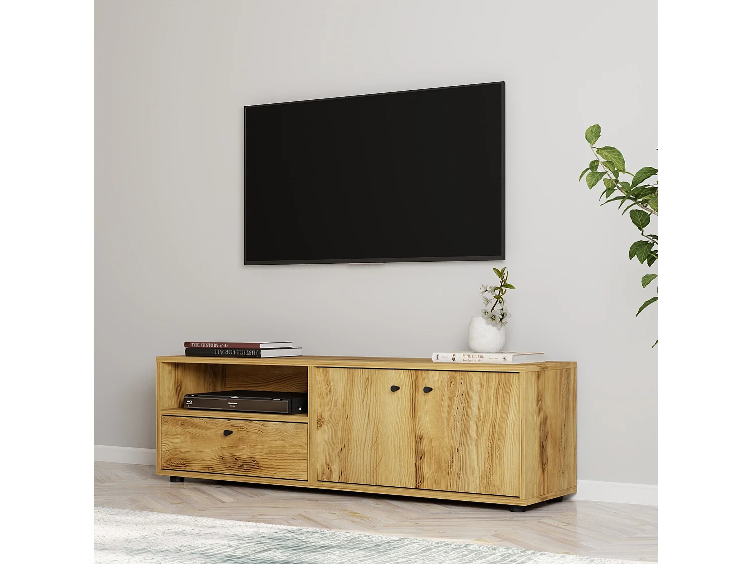 Meuble TV 3 portes en aggloméré Pao