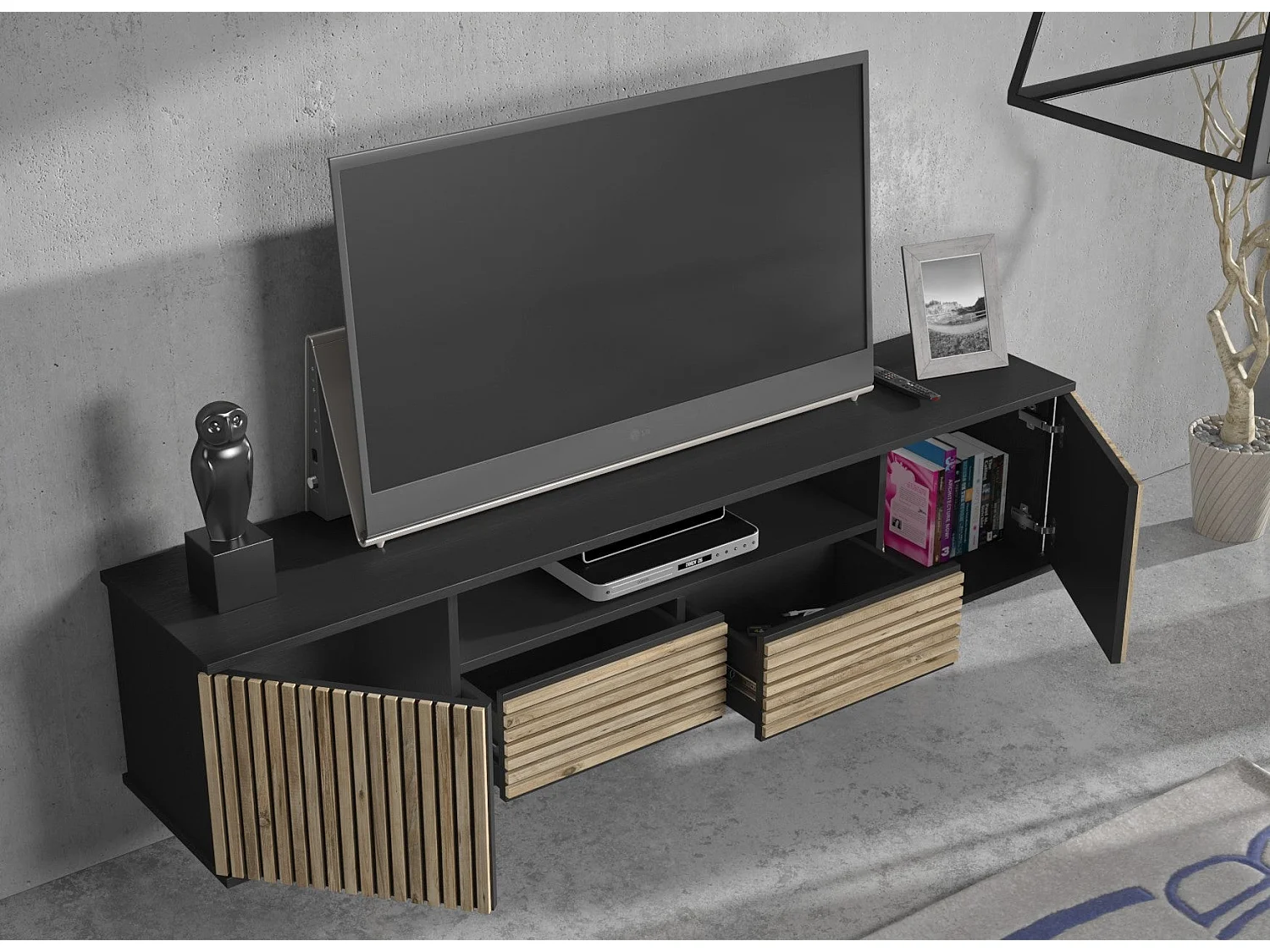 Meuble TV en aggloméré Dylan Modèle 2