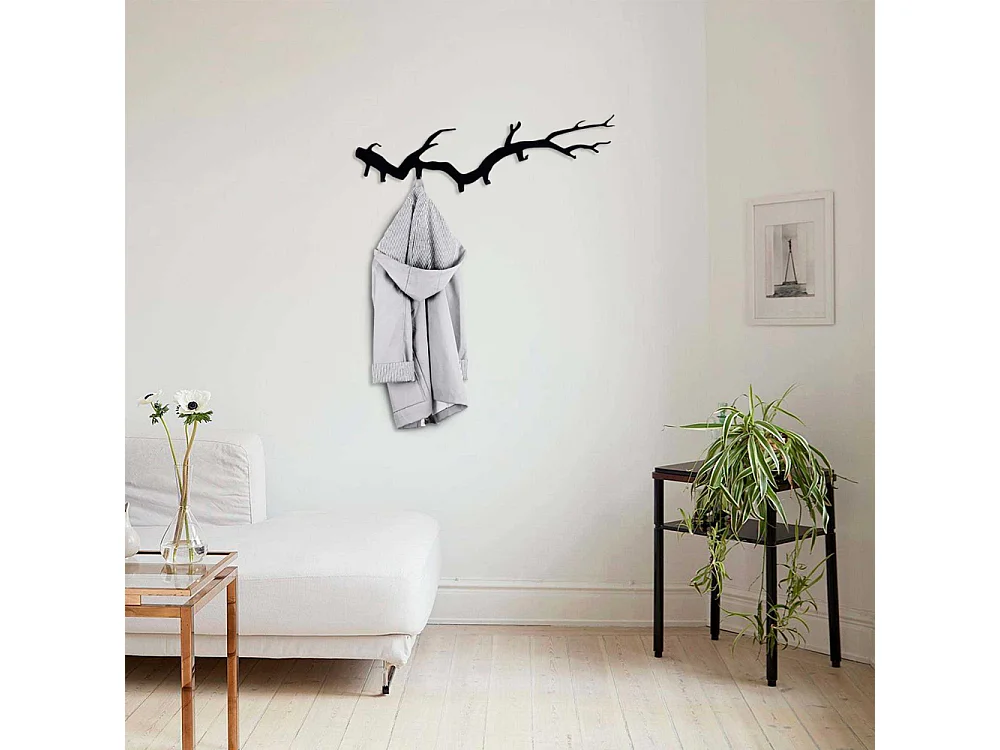 Patère en métal noir Bough