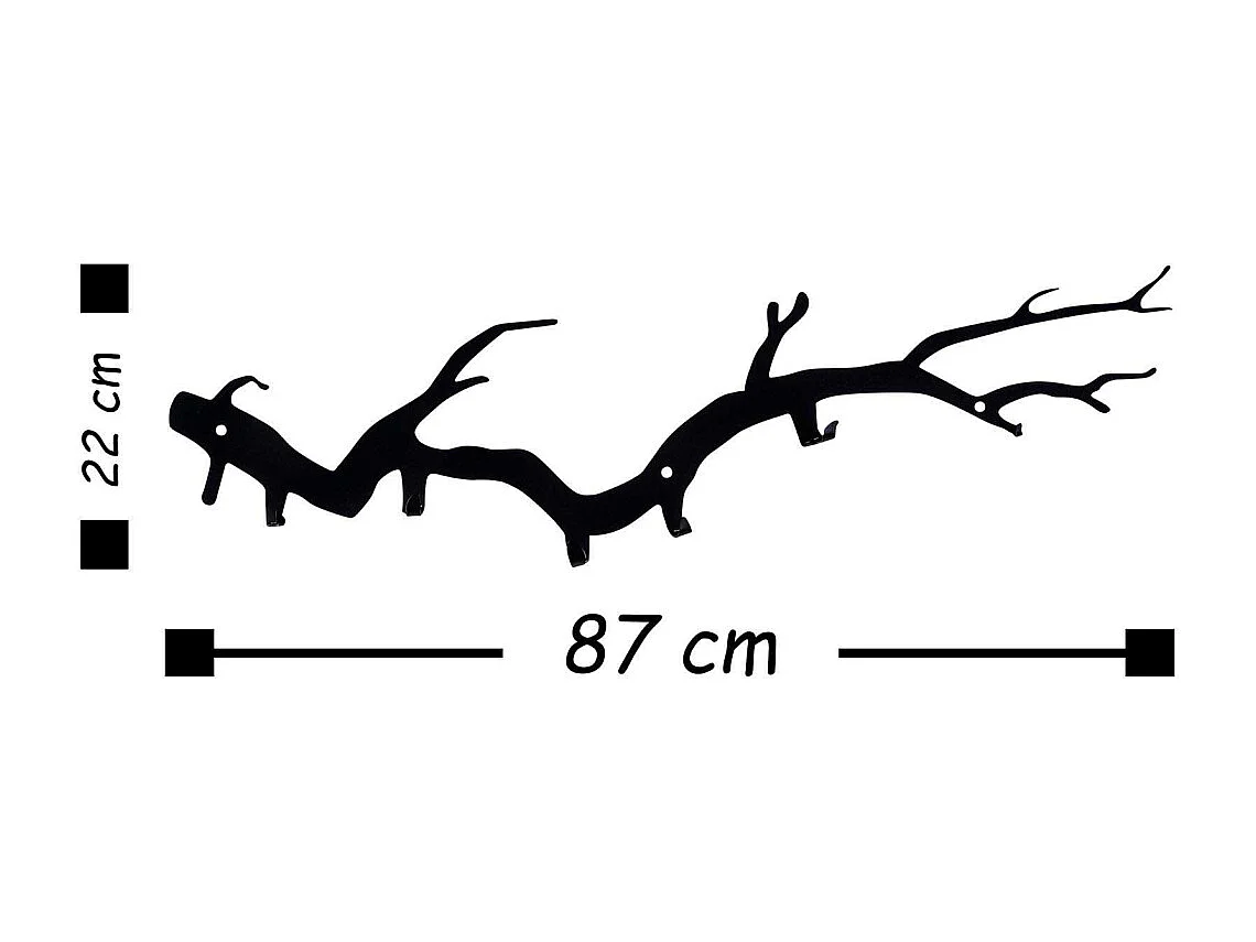 Patère en métal noir Bough
