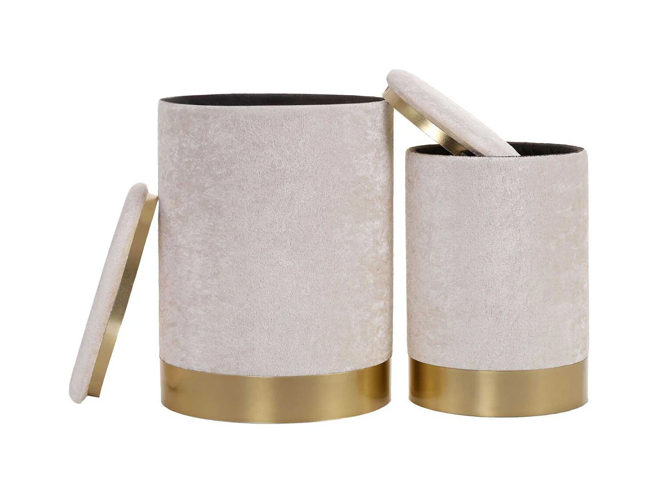 Pouf en tissu molletonné Comfort (Lot de 2)