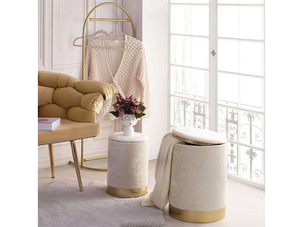 Pouf en tissu molletonné Comfort (Lot de 2)