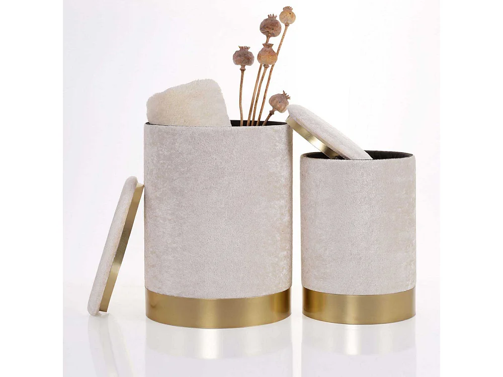 Pouf en tissu molletonné Comfort (Lot de 2)