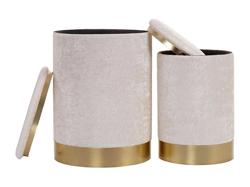 Pouf en tissu molletonné Comfort (Lot de 2)