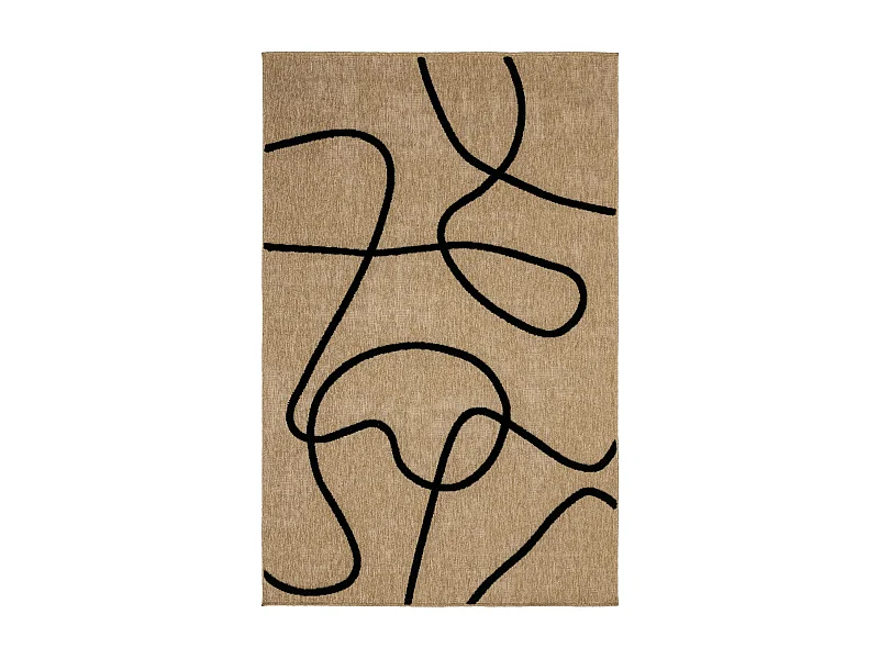 Alfombra interior efecto yute, motivo gráfico en relieve negro negro