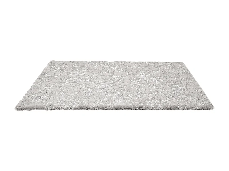 Tapis Imit Fourrure Imp Argente Gris 120x170cm Gris, Argent