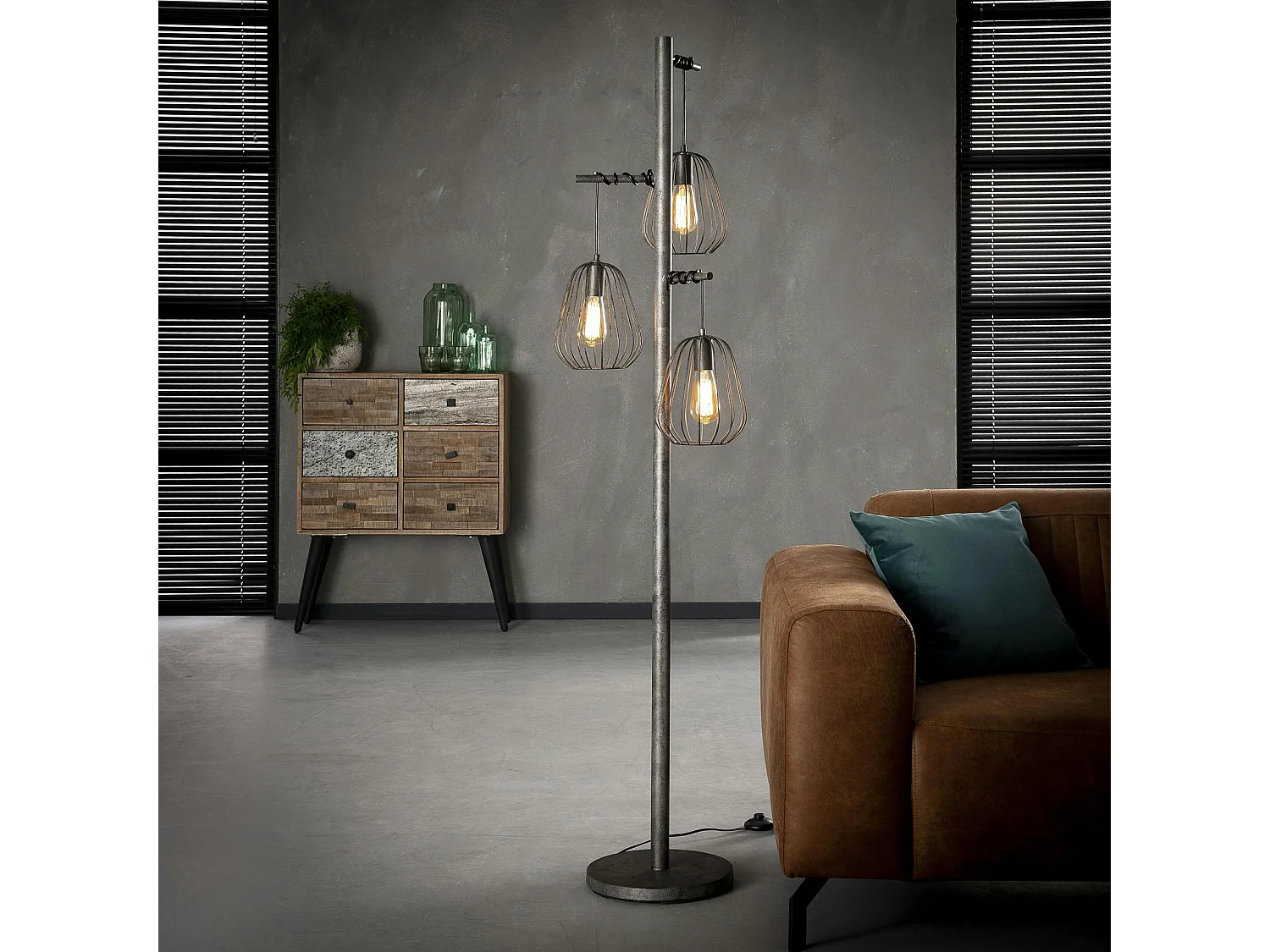 Lampadaire salon 3 lampes LAMPHUN