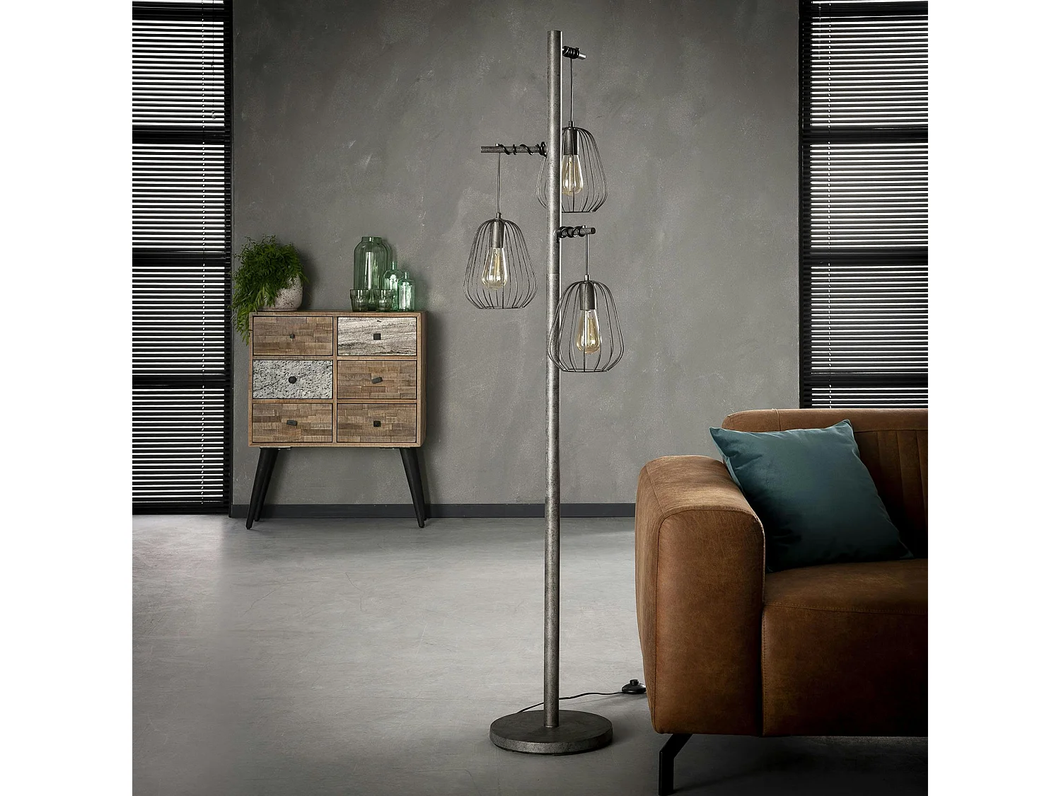 Lampadaire salon 3 lampes LAMPHUN