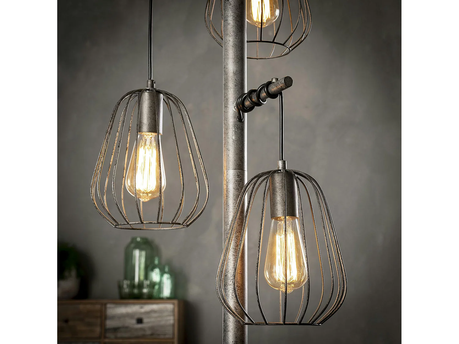 Lampadaire salon 3 lampes LAMPHUN