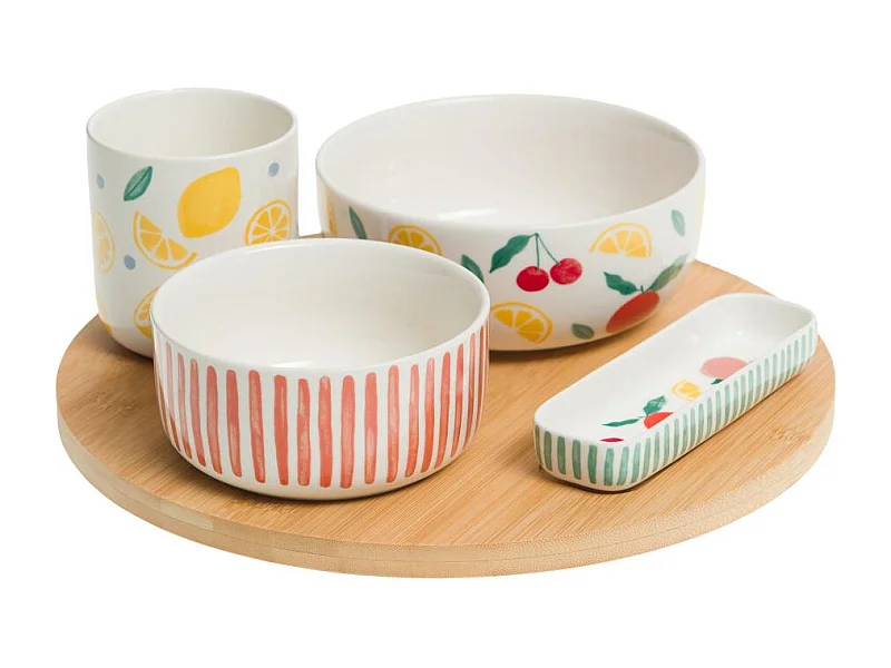 Plat et ses 4 bols fruty