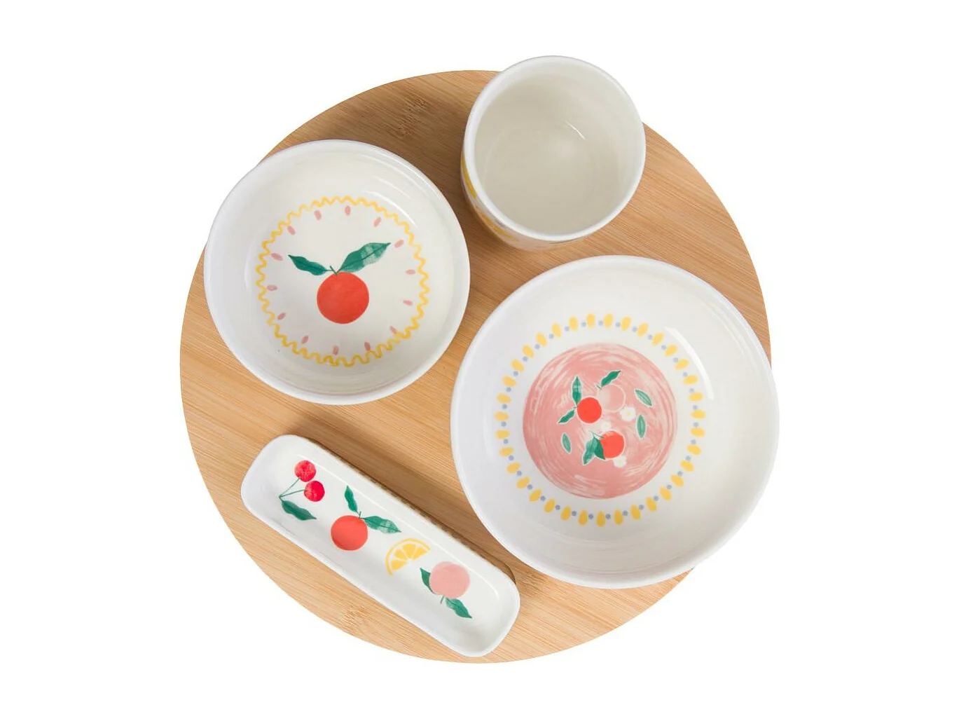 Plat et ses 4 bols fruty