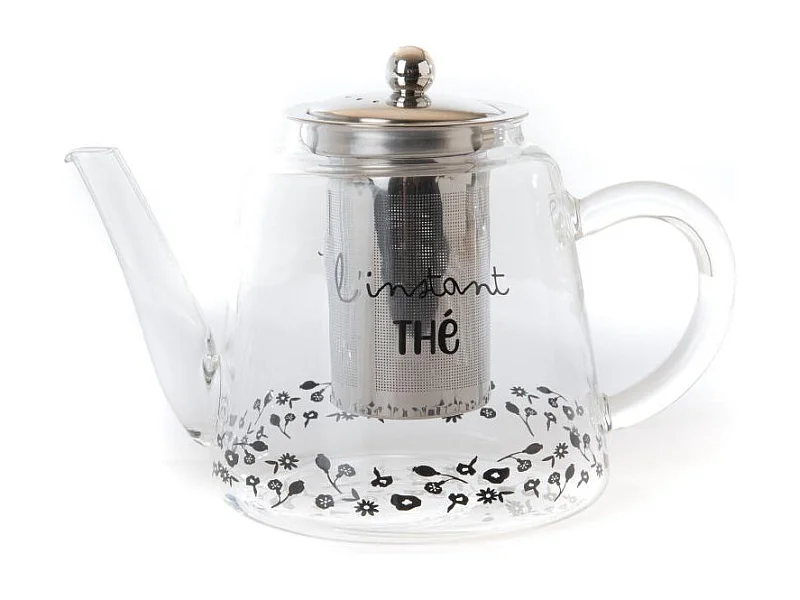 Théière infuseur flore en verre