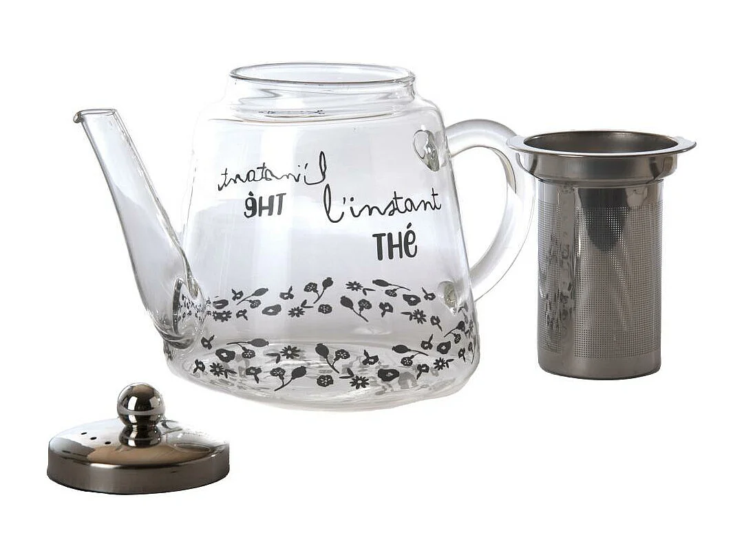 Théière infuseur flore en verre
