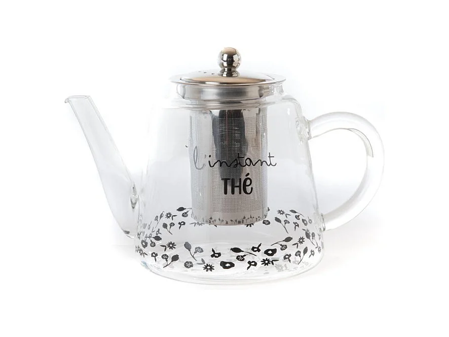 Théière infuseur flore en verre