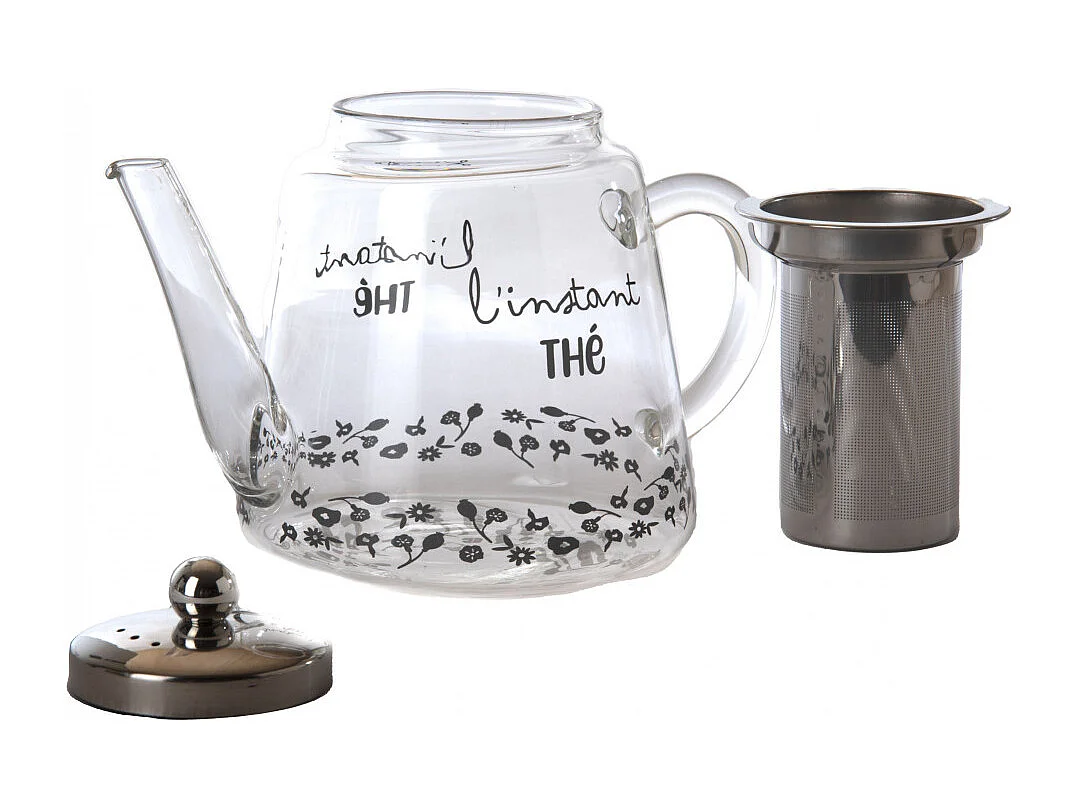 Théière infuseur flore en verre
