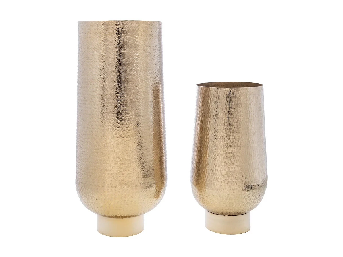 Vase Tranzado 57 cm or en aluminium