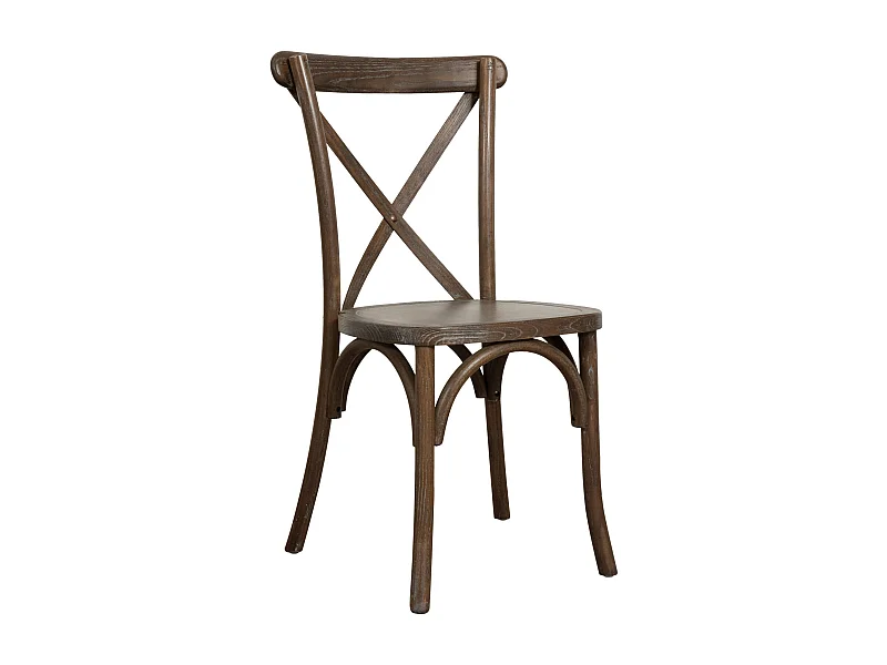 BISCOTTINI Harmonie Chaise – Assise en bois massif avec finition brun antique – Cuisine, Bistro, Salle à Manger- Salon – Empilable – 42x43x88cm.