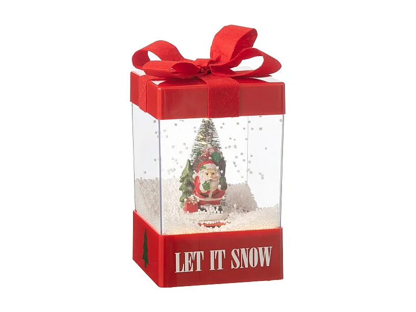 Caja de nieve de polirresina multicolor 13.5*13.5*20 cm